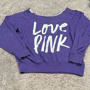 Off the shoulder Victoria’s Secret PINK lounge sweater. Size small.